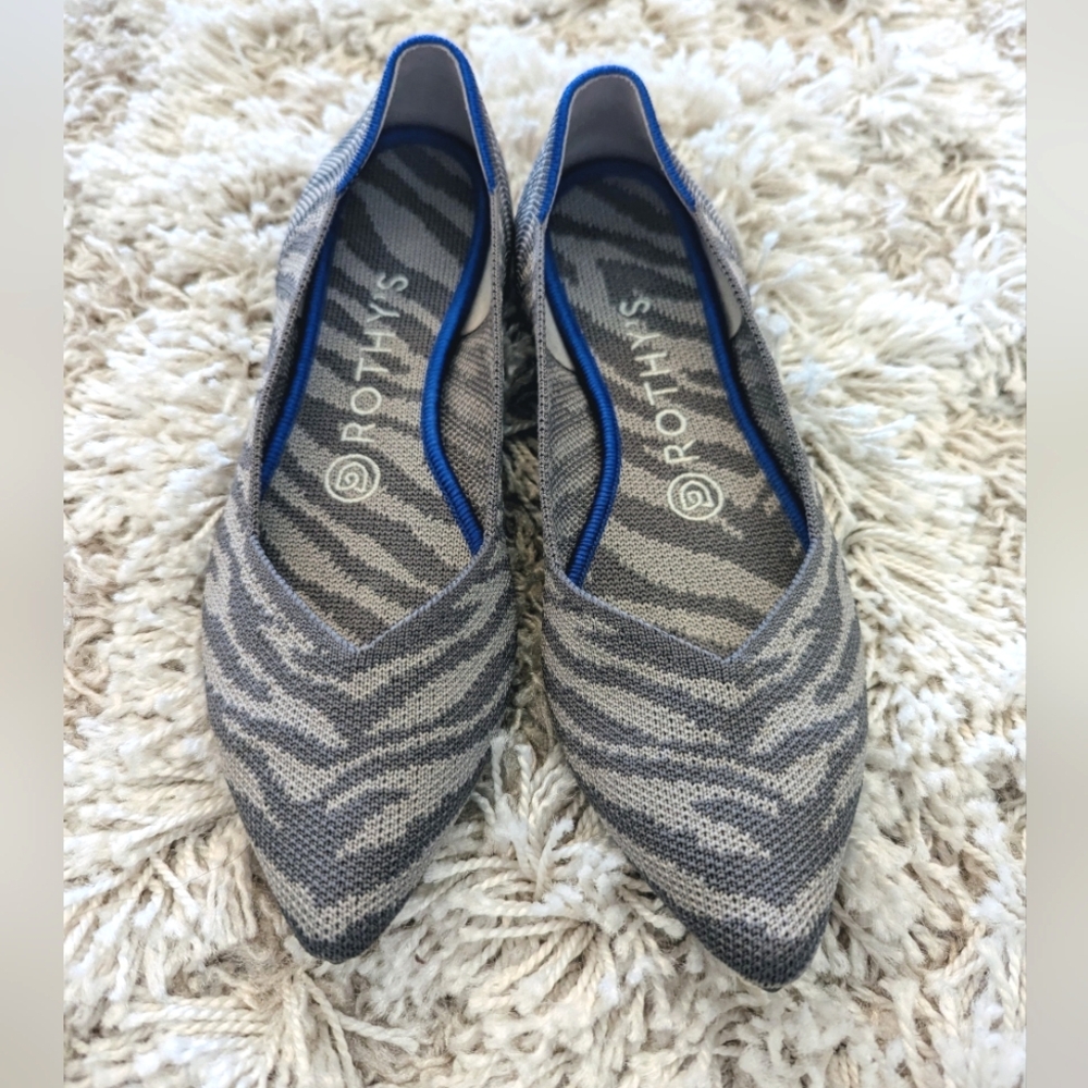 Rothy's The Point Retired Gray Zebra - 7